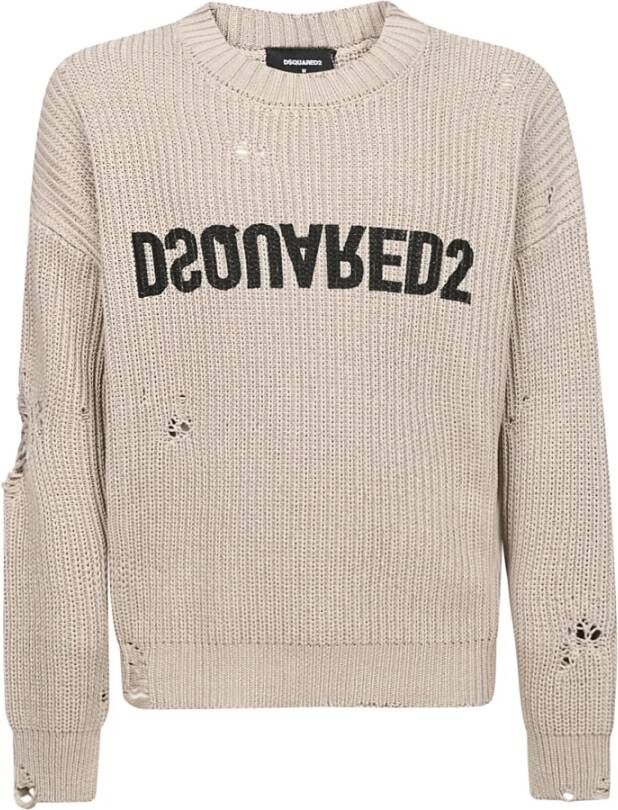 Dsquared2 Sweaters Beige , Beige, Heren