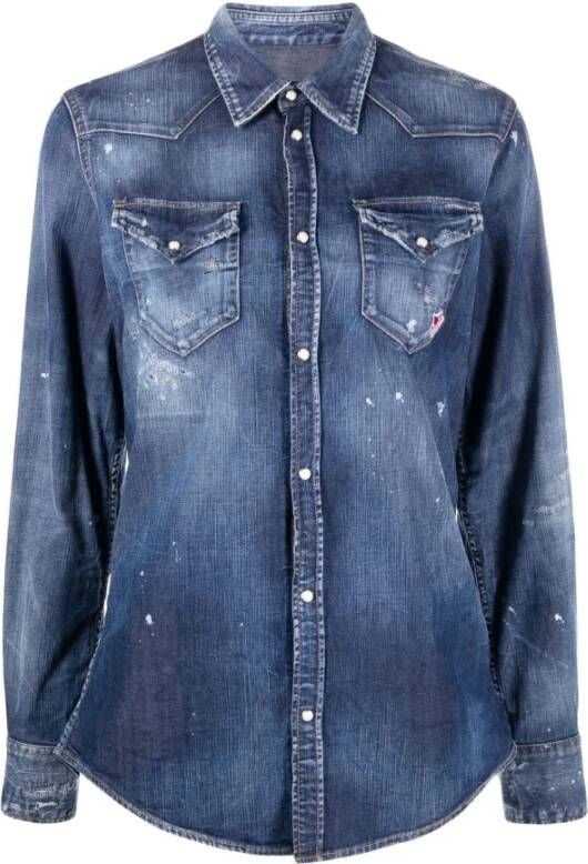 Dsquared2 Longsleeve shirts Blauw Dames