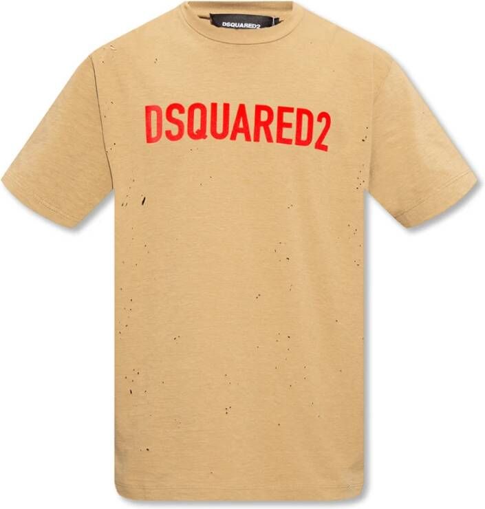 Dsquared2 Logo T shirt , Beige, Heren