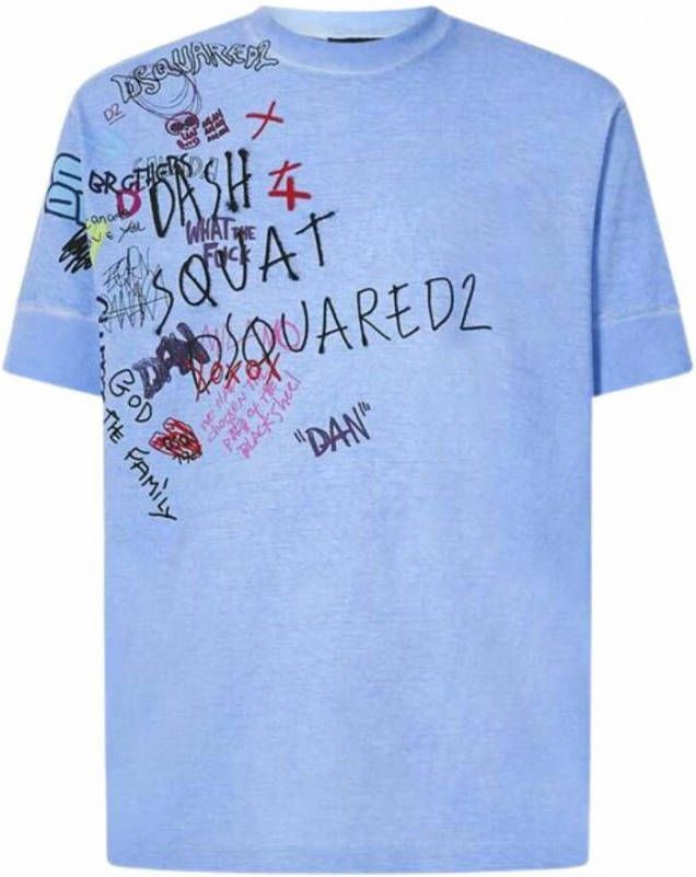 Dsquared2 T shirts , Blauw, Heren