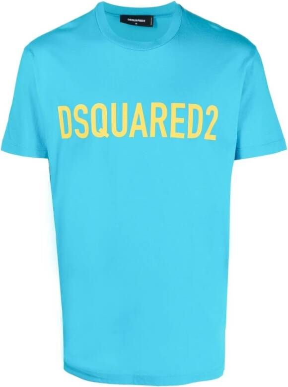 Dsquared2 T shirts and Polos Clear Blue , Blauw, Heren
