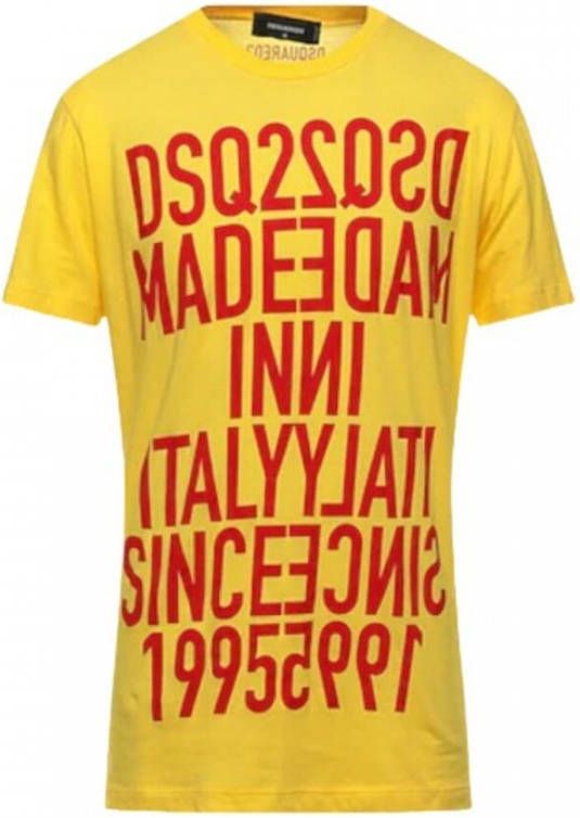 Dsquared2 T shirts , Geel, Heren
