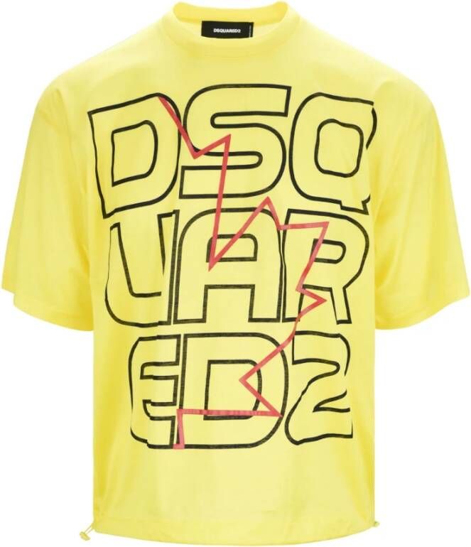 Dsquared2 T Shirts , Geel, Heren