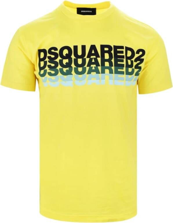 Dsquared2 Short Sleeve T shirt , Geel, Heren