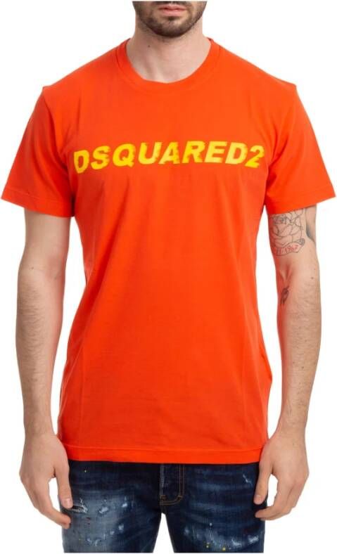Dsquared2 merk T shirt , Oranje, Heren