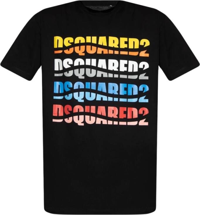 Dsquared2 T shirts and Polos Black , Zwart, Heren