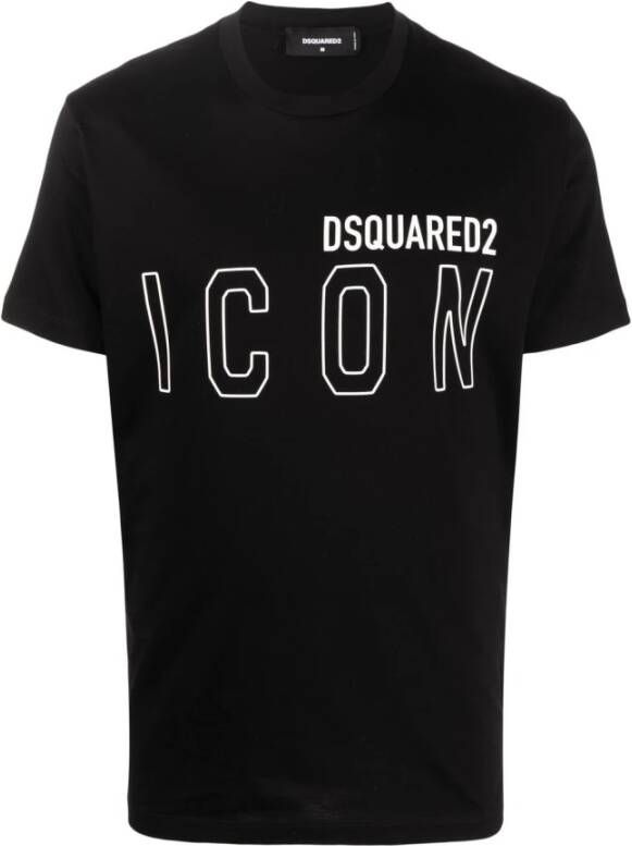 Dsquared2 T shirts and Polos Black , Zwart, Heren