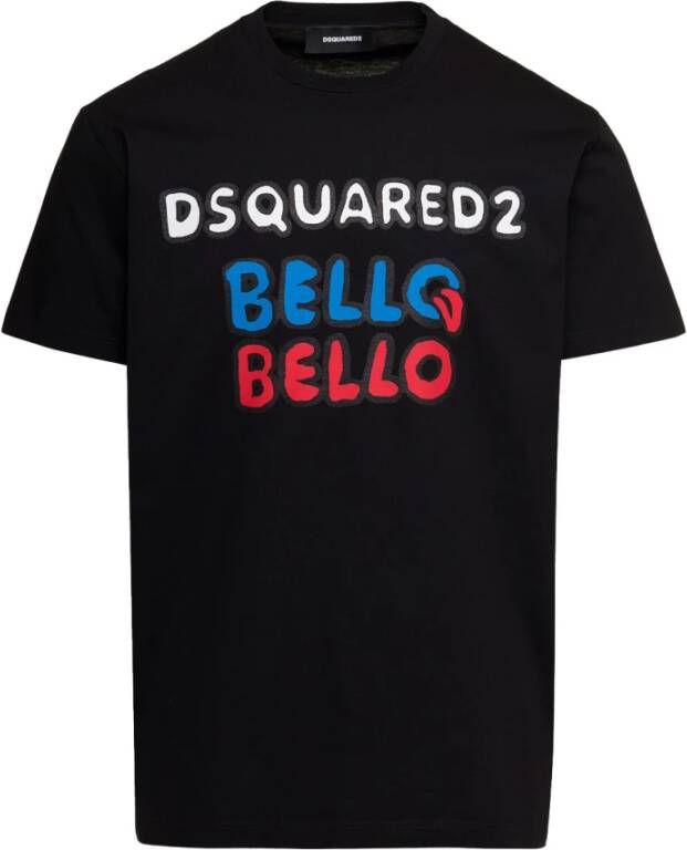 Dsquared2 T shirts and Polos Black , Zwart, Heren