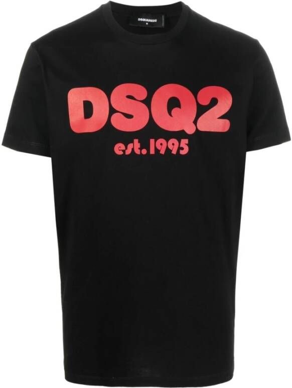 Dsquared2 T shirts and Polos Black , Zwart, Heren