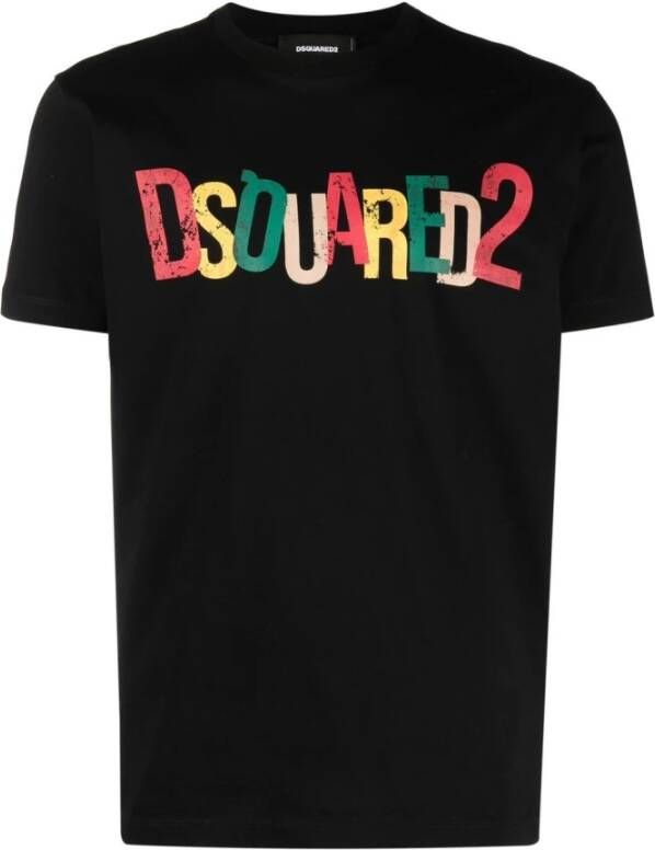 Dsquared2 T shirts and Polos Black , Zwart, Heren