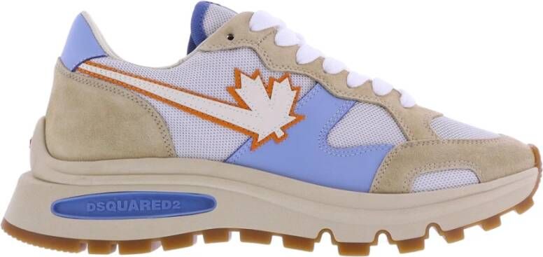 Dsquared2 Veter up lage top sneakers , Beige, Heren