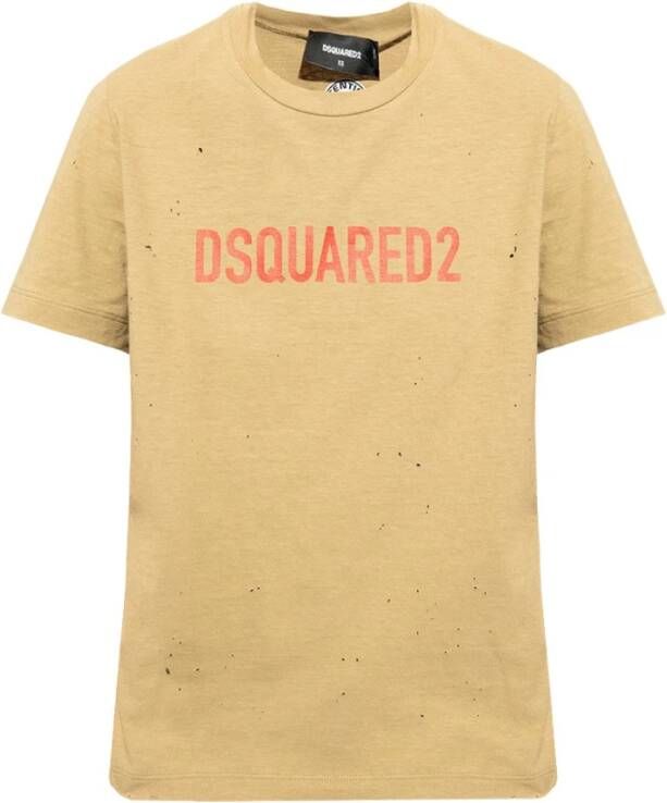 Dsquared2 Logo T shirt , Beige, Dames