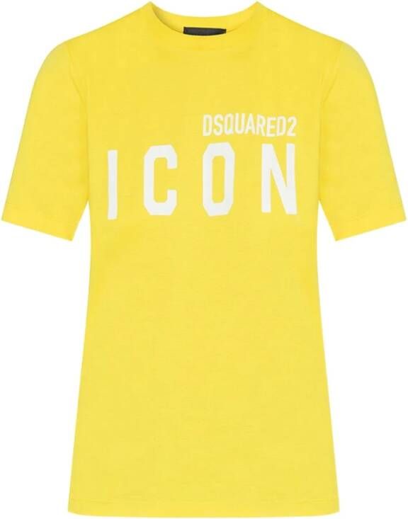 Dsquared2 T shirt with logo , Geel, Dames