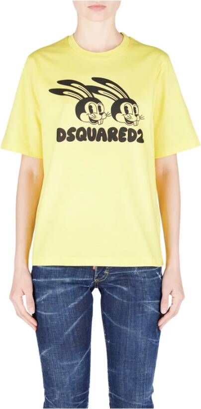 Dsquared2 T shirts Geel Dames