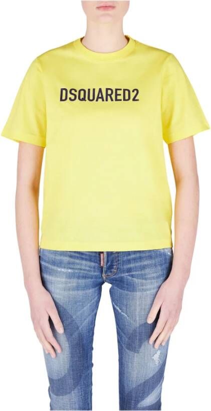 Dsquared2 T shirts Geel Dames