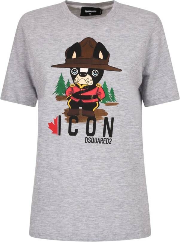 Dsquared2 ontspannen fit T shirt , Grijs, Dames