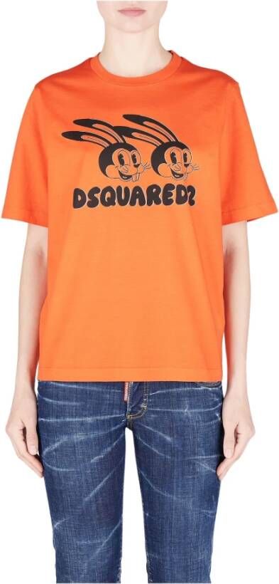 Dsquared2 T shirts Oranje Dames