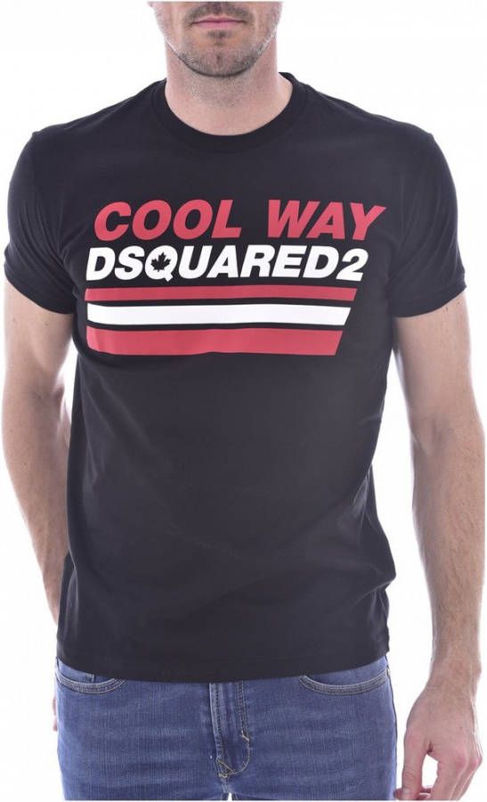 Dsquared2 T Shirts , Zwart, Heren