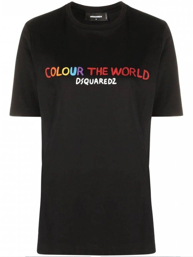 Dsquared2 Bedrukt t shirt , Zwart, Dames