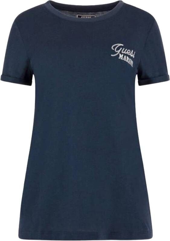 Guess T Shirt Met Klein Geborduurd Logo