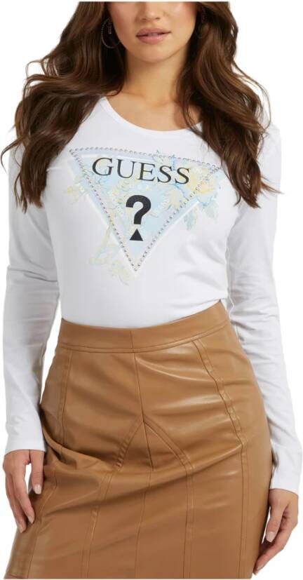 Guess Topje met lange mouwen , Wit, Dames