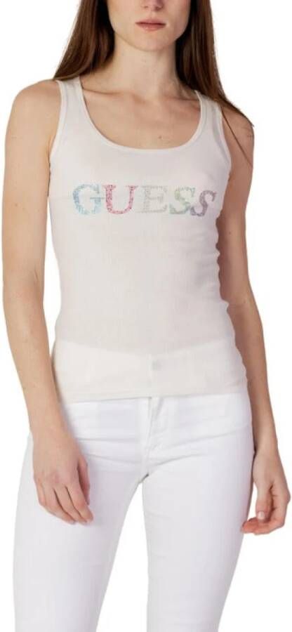 Guess Tops Colorful Logo Tank Top Wit