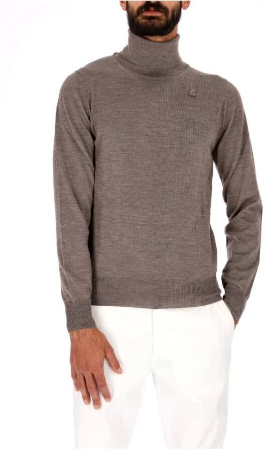 K-way Merino Wool Turtleneck trui en heren K Way Hry K2113Cw Beige K Way, Beige, Heren