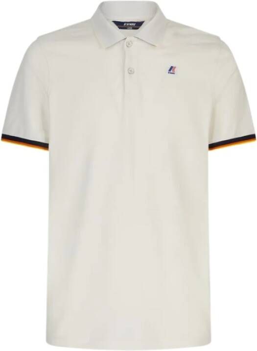 K-way Vincent Contrast Polo Shirt K Way, Wit, Heren