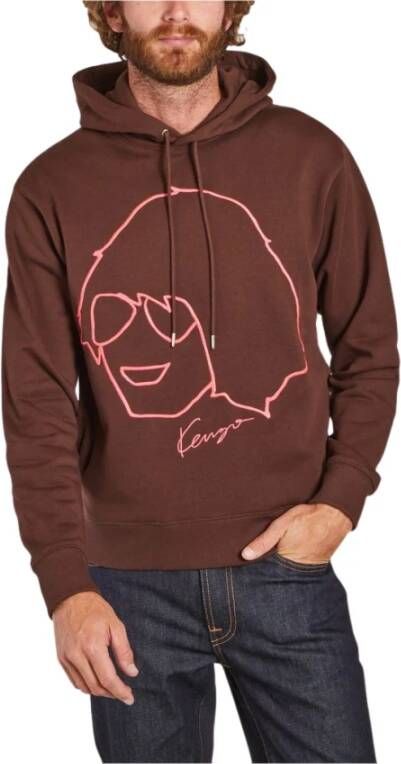 Kenzo Tribute Hooded Sweatshirt , Bruin, Heren
