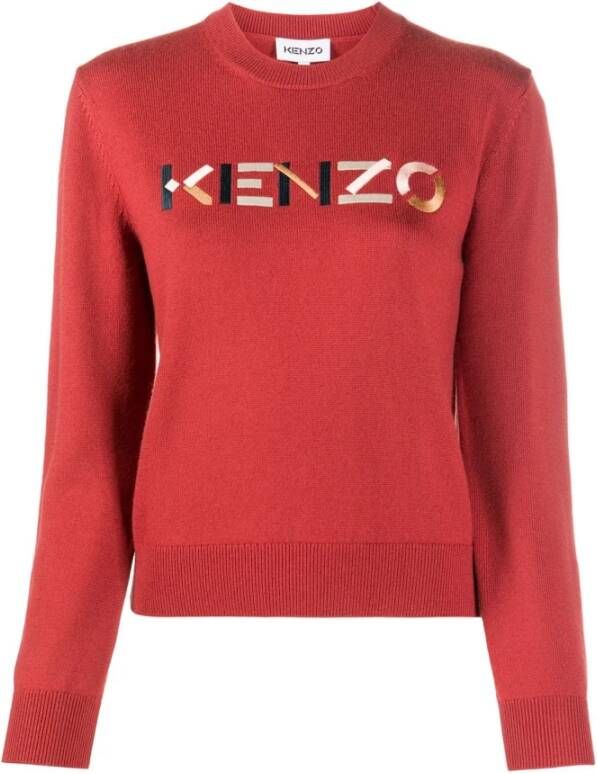 Kenzo Geborduurde logo trui , Rood, Dames