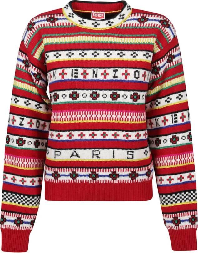 Kenzo Jacquard gewone trui , Rood, Dames