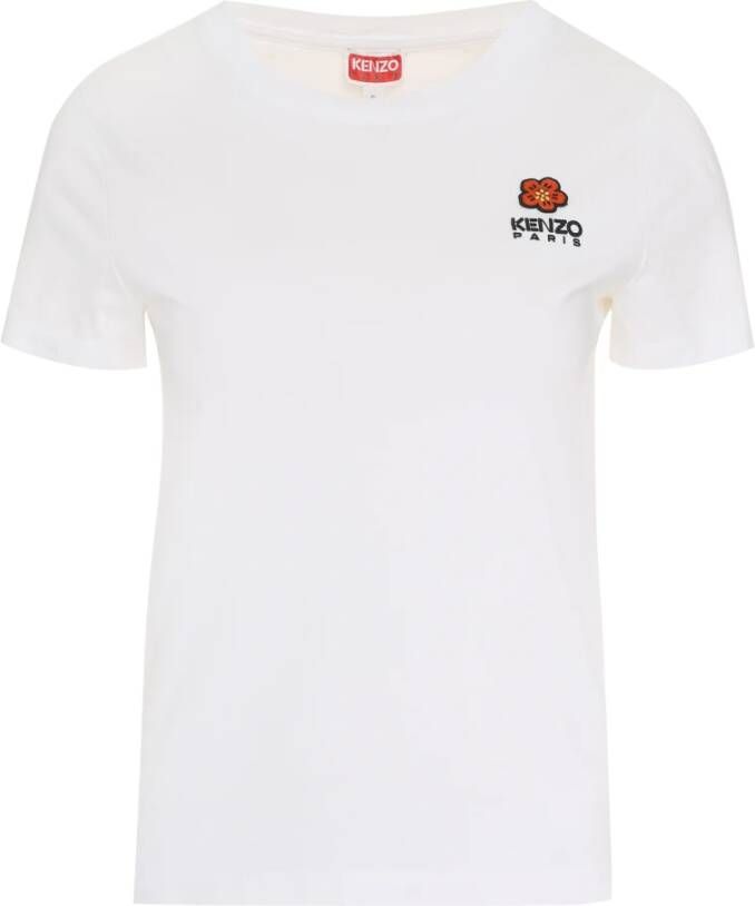 Kenzo Boke Flower Print T Shirt , Wit, Dames