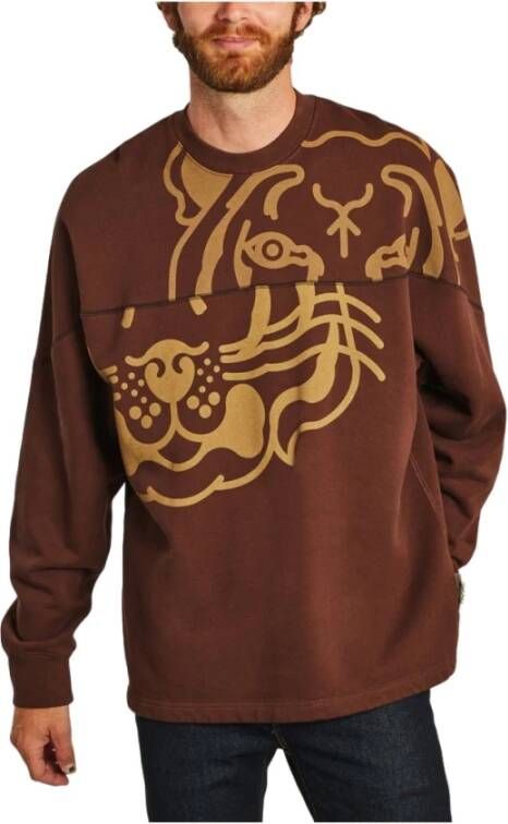 Kenzo K Tiger logo oversized sweatshirt , Bruin, Heren
