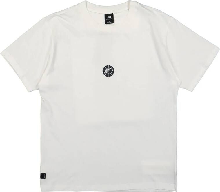 New Balance T shirts and Polos White , Wit, Heren
