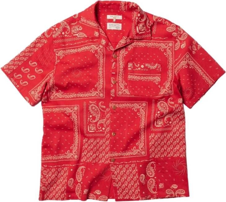 Nudie Jeans Korte mouwen Overhemden Rood Heren