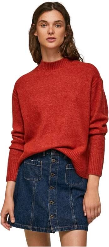 Pepe Jeans Ronde hals gekweek , Oranje, Dames