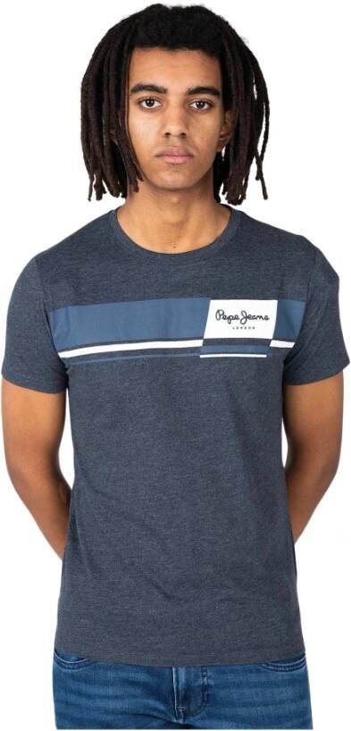 Pepe Jeans T shirts , Blauw, Heren