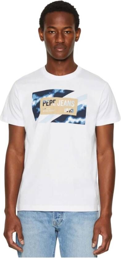 Pepe Jeans T shirts , Wit, Heren