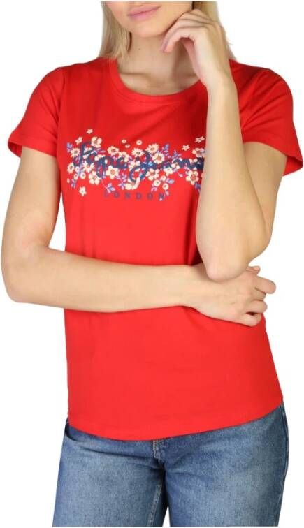 Pepe Jeans T shirt Bego_PL505133 , Rood, Dames