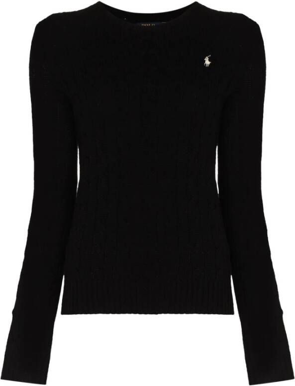 Ralph Lauren Kabelgebreide pullover in kasjmierblend met V hals
