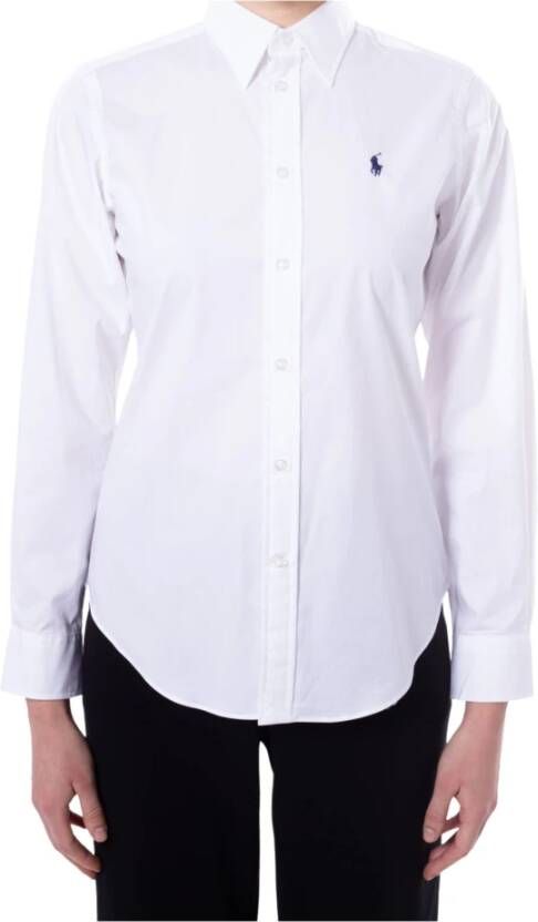 Polo Ralph Lauren Damen Hemdbluse Classic Fit Langarm , Wit, Dames