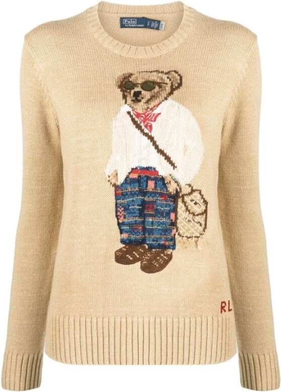 Ralph Lauren Truien met ronde hals , Beige, Dames