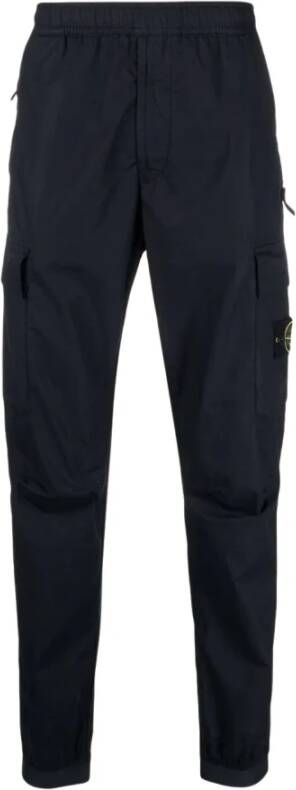 Stone Island Taps toelopende broek , Blauw, Heren