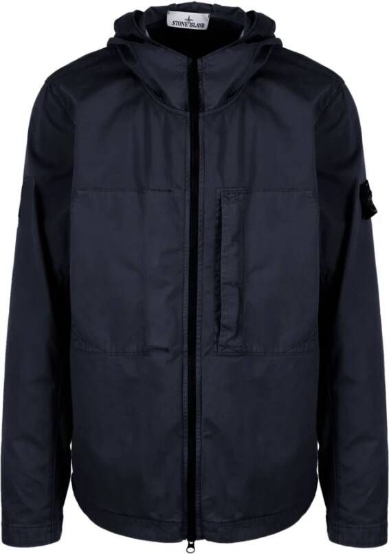 Stone Island Supima Cotton Twill Stretch TC Jacket , Blauw, Heren