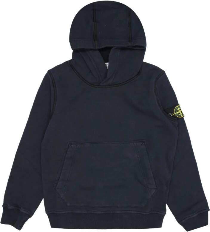 Stone Island Compass Logo Hoodie , Blauw, Heren