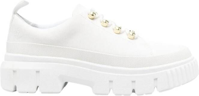 Timberland Witte Veterschoenen Greyfield Fabric Ox