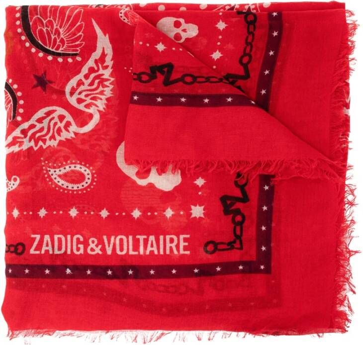 Zadig&Voltaire Delta sjaal met paisley dessin 140 x 140 cm
