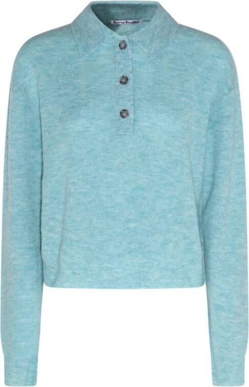 Acne Studios Round neck Knitwear , Blauw, Dames