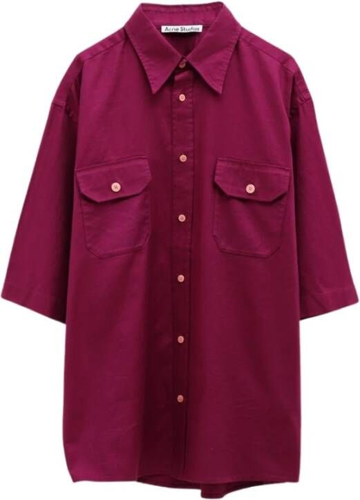 Acne Studios Shirt met korte mouwen , Paars, Heren