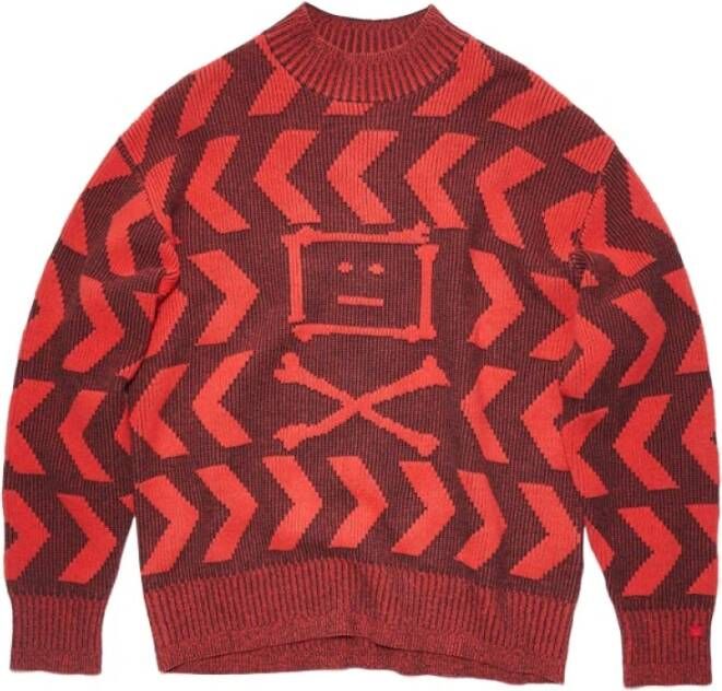 Acne Studios Truien met ronde hals , Rood, Heren